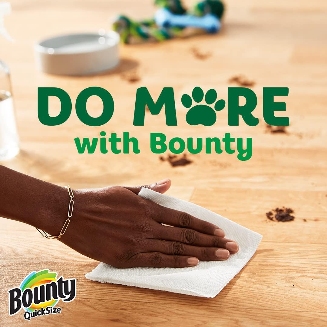 Bounty Paper Towels Quick Size, White, 16 Family Rolls = 40 Regular Rolls