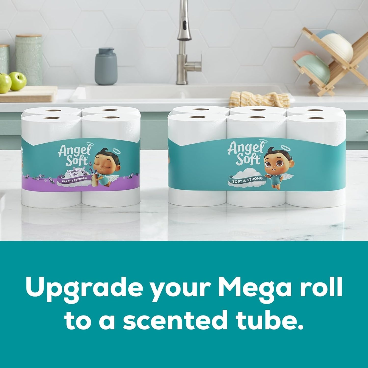 Angel Soft Toilet Paper, 24 Super Mega Rolls = 144 Regular Rolls, Soft and Strong Toilet Tissue